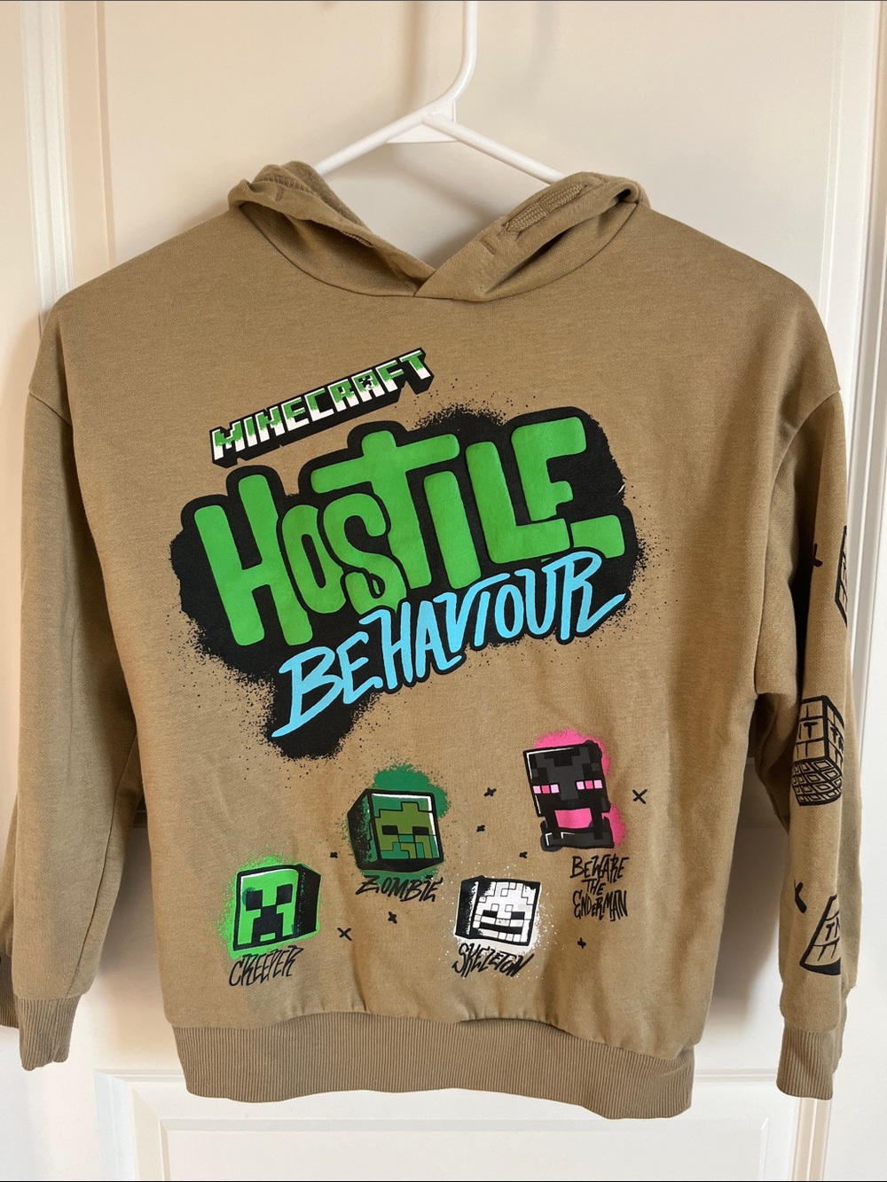 Minecraft Light Brown Hoodies for Kids